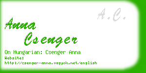 anna csenger business card